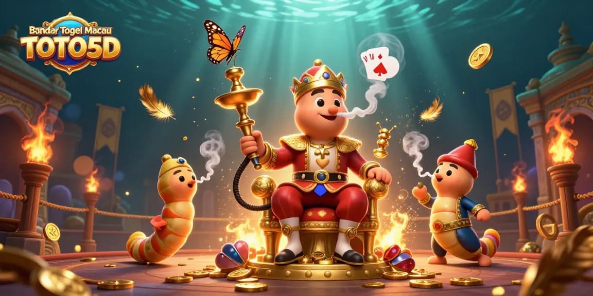 Menangkan taruhan di Bandar Togel Macau TOTO5D dengan ilustrasi kasino 3D berwarna-warni.