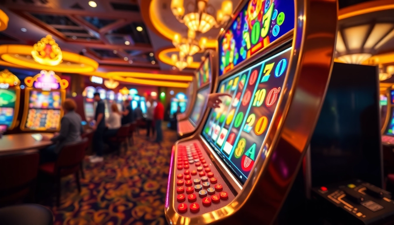 Menangkan slot gacor di mesin slot yang meriah dengan lampu berkilau.