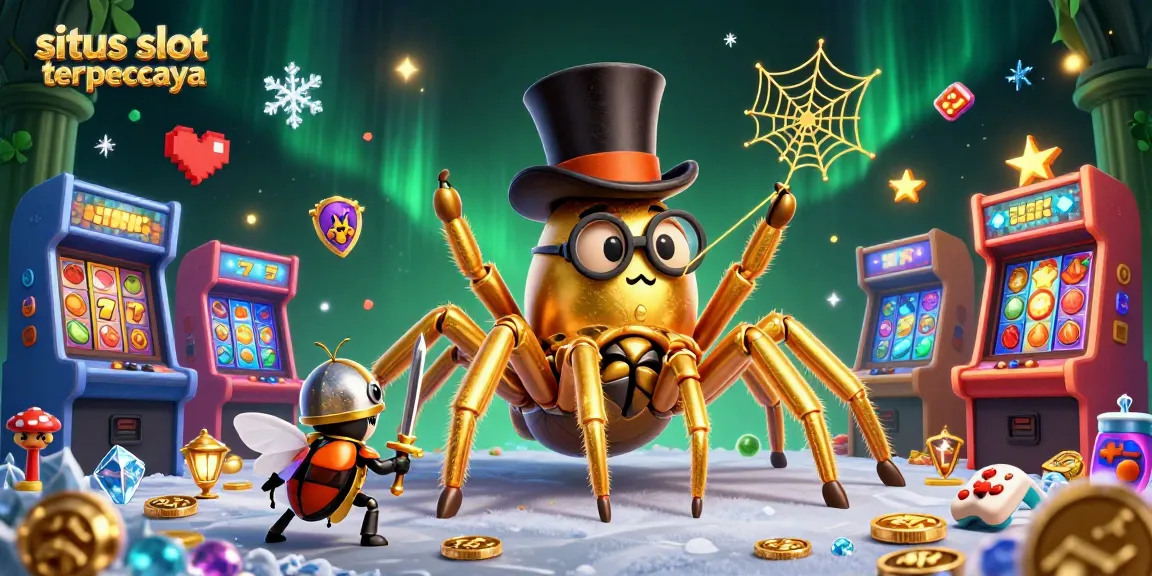 Engage with the exhilarating world of situs slot online terpercaya featuring a golden tarantula and beetle knight.