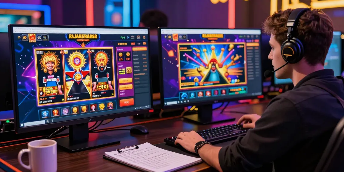 RAJABERAS88 helpdesk support representative assisting players in a vibrant online gaming environment