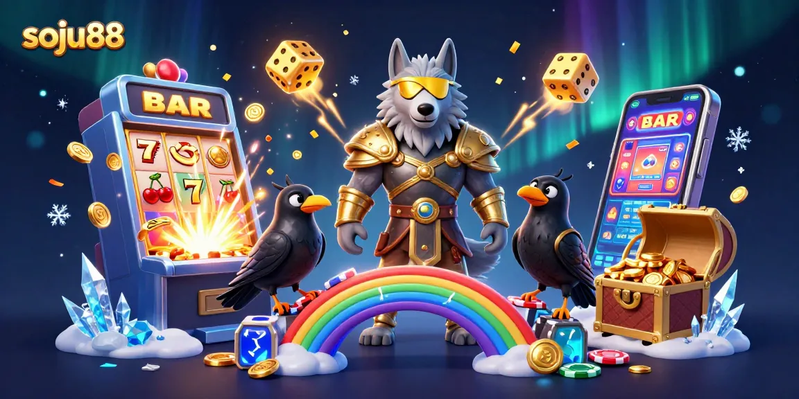 Engage with soju88’s thrilling casino world through a dynamic 3D illustration of fortune with Odin and his ravens.