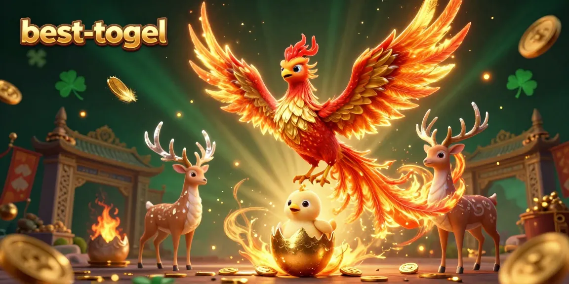 Experience the thrilling world of besttogel with a dynamic phoenix scene full of gambling elements.