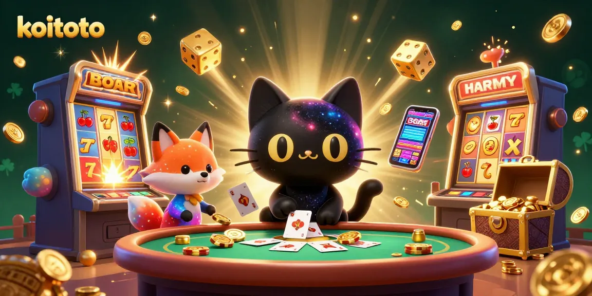Menggandakan kesenangan bermain di koitoto dengan jackpot pesat dan simbol keberuntungan yang berkilauan.