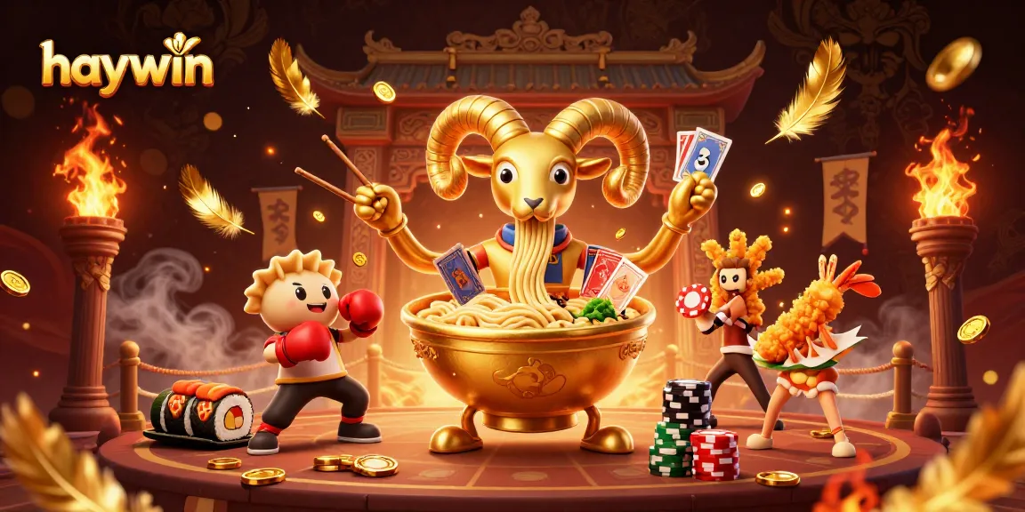 Engage in thrilling casino action with haywin and dynamic characters in a vibrant 3D illustration.