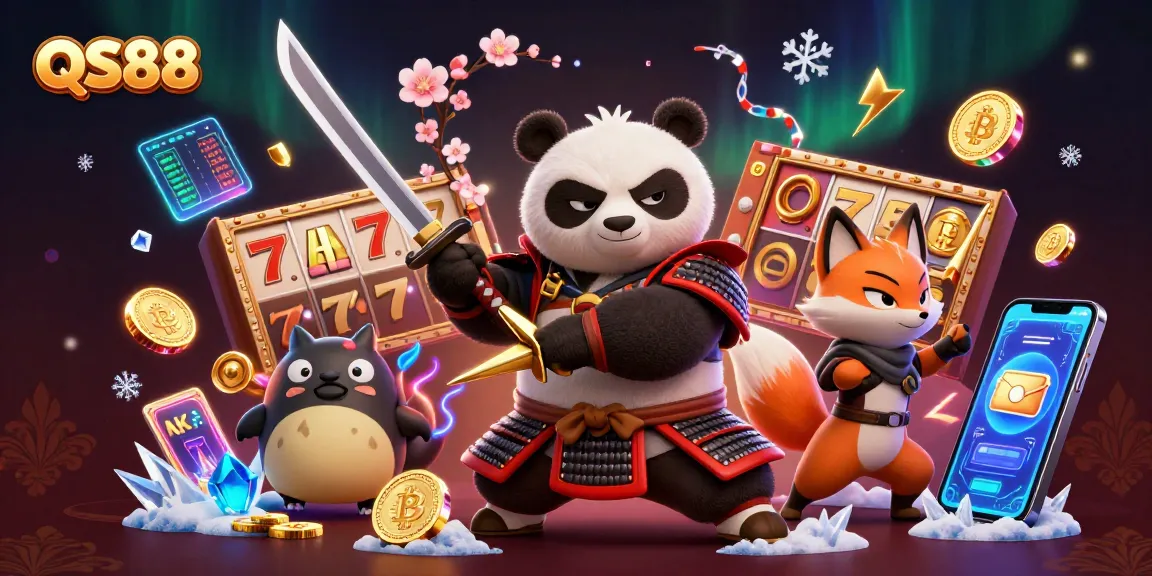Experience thrilling slots with QS88, featuring vibrant characters and dynamic jackpots in a magical casino world.