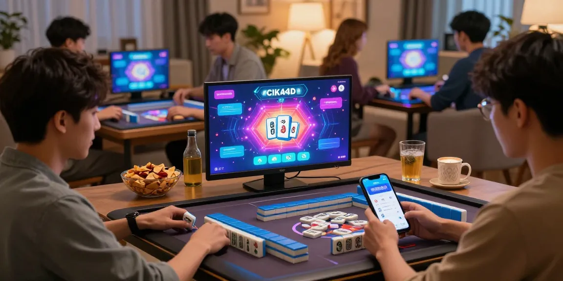 Players enjoying CIKA4D application for online Mahjong in a cozy living room.
