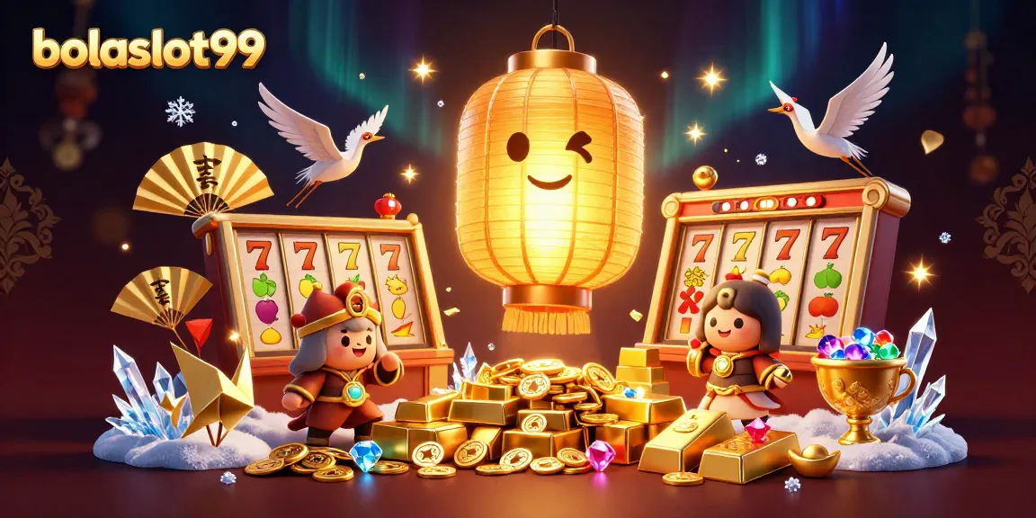 Bettors experience luck and fortune with bolaslot99 in a vibrant casino market scene.
